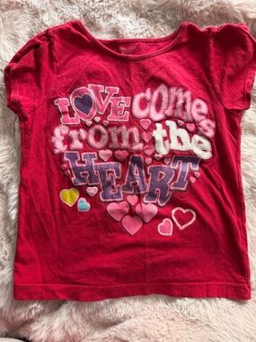 Faded Glory Girls' Bright Red Heart Graphic Tee